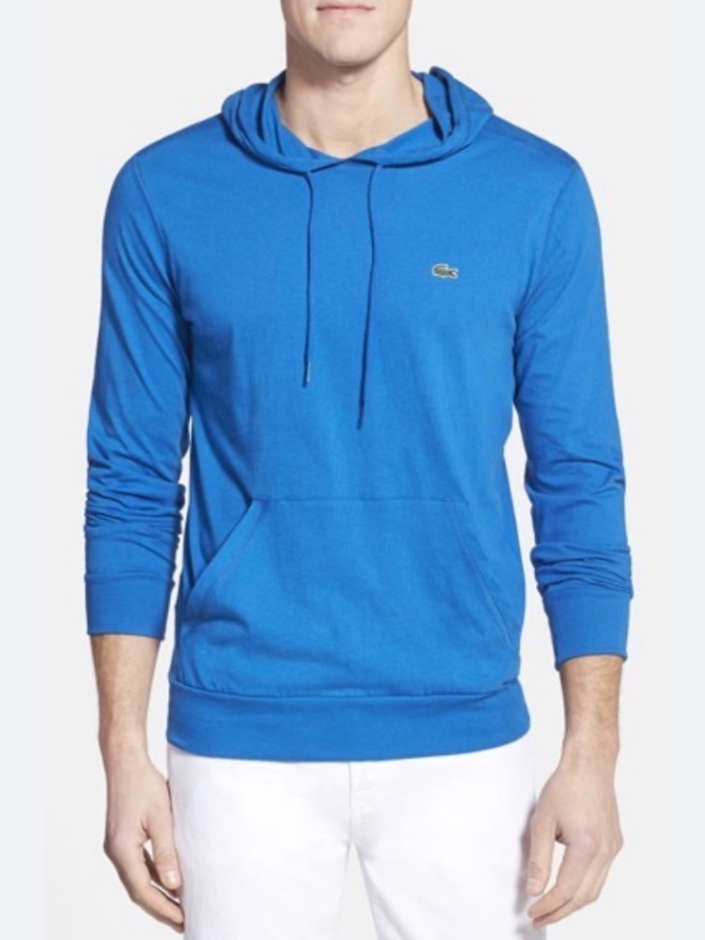 Lacoste Men's Blue Hooded Long-Sleeve Pullover, Fr size 6 = us size XL​